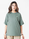 LEERA Gray Teal Oversized Cotton Tee
